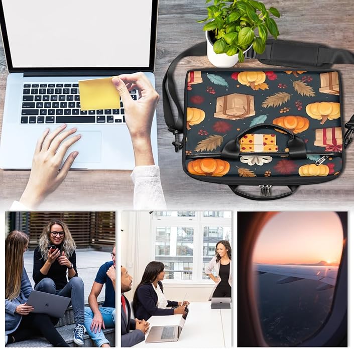Laptop Shoulder Bag for Women Men, Waterproof Computer Case Messenger Bag Briefcase for Business Office Travel