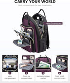 LOVEVOOK Laptop Backpack Purse for Women, 15.6" Laptop Bag for Travel with USB Port, Water Resistant Lightweight Daypacks for College Work Business, Nurse Teacher Computer Backpacks