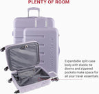 SwissGear 7366 Signature Hardside Expandable Luggage with Spinner Wheels, TSA Lock, Cup-Holder, Evening Haze, 3-Piece Set (19/23/27)