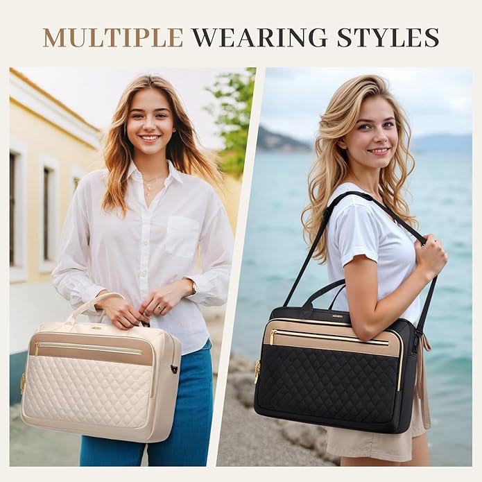 Laptop Bag for Women 15.6Inch Work Tote Computer Briefcase Waterproof Handbag Shoulder Teacher Office Crossbody Purse