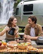 AGOGO V60 Coffee Dripper - Unbreakable 304 Stainless Steel Pour Over Cone for Travel & Camping, Includes 50 Paper Filters & Barista Towel - Black