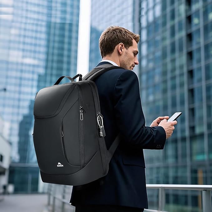 MATEIN Waterproof Laptop Backpack for Men Work, Anti Theft 17 Inch Business Backpack with Lock, Large TSA Tech Backpacks College Computer Back Pack Office Travel, Black