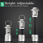 Camping Lantern Rechargeable, Telescopic 8000mAh Retro Waterproof Camping Light, Electric Lanterns for Power Outages, Vintage Hurricane Lamp for Tent Outdoor Patio RV Fishing