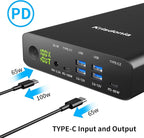 PD 100W USB-C Power Bank, 32000mAh Portable Laptop Charger [PD 3.0 100W & 65W Dual Type-C Ports + QC 3.0 Four Ports] for MacBook, Dell, HP, iPhone, Samsung, Switch and More