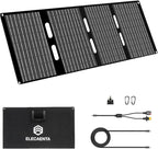 ELECAENTA 60W Portable Solar Panel for Power Station, USB C & USB A and DC 18V Output, IP68 Waterproof, Foldable ETFE Solar Charger, Compatible with iPhone Samsung Camping Hiking Outdoor