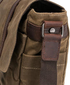 Vintage Genuine Leather Waxed Canvas Briefcase Large Satchel Shoulder Bag Rugged Computer 15.6" Laptop Bag