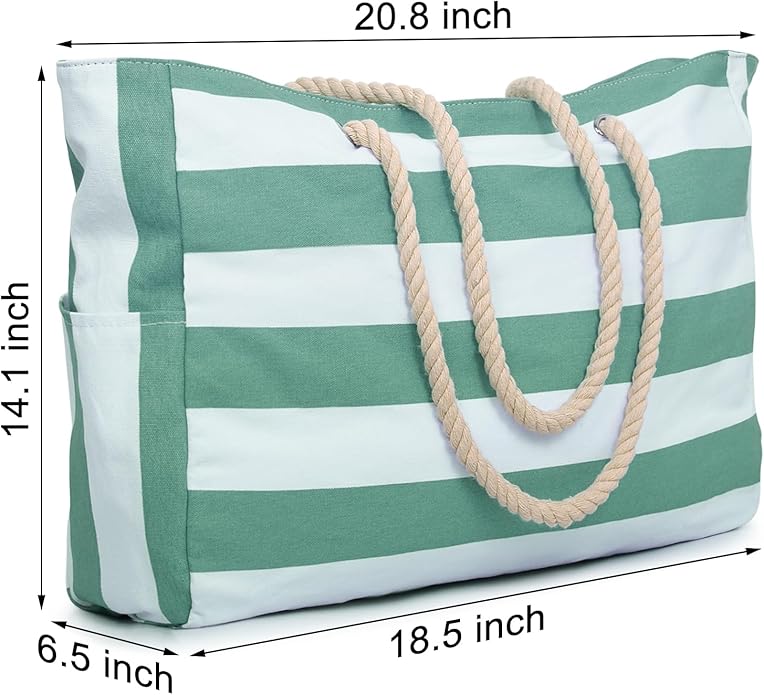 Becokan Beach Bags for Women Large Waterproof Beach Tote Bag Zipper Beach Bags Waterproof Sandproof Swim Pool Bag Large Tote