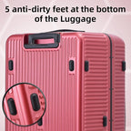 Kaleenie 2 pieces 20/29 Aluminum Frame Carry On and Checked Luggage Set with Side Opening, Lightweight Hardshell ABS+PC Trunk Suitcase with TSA Lock, 360° Universal Wheels & Adjustable Handle,Wine Red