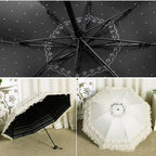 URAWESO Vintage Lace Parasol Gothic Lolita Umbrella UV Sun Protection Witch Cosplay Photoshoot Props Party Decoration