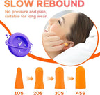 VOISEN 150 Pairs Foam Ear Plugs, Ear Plugs for Sleeping Noise Cancelling, 32dB NRR, 37dB SNR Earplugs for Sleeping, Snoring, Studying, Loud Events, Traveling & Concerts, A Storage Box, Orange