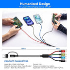 6 in 1 Multiple Charging Cable, 2Pack 6Ft Multi Chargers Cord for All Devices Braided USB A/C to Lightning/Type C/Micro USB Ports Universal Charger Cable for iPhone Series/Samsung/Tablets/PS and More