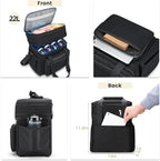 holuxer Insulated Lunch Bag & Lunch Box for Men - Double Deck Reusable Lunch Bag for Women Tote Cooler Bag Leakproof Soft Expandable - Extra Large Lunchbox for Work/Adult/Picnic/Outdoor (Black，22L)