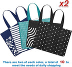 Fab totes 10 Pack Reusable Grocery Bags 35L Large Capacity Reusable Shopping Bags for Groceries Heavy Duty Waterproof Tote Bags for Shopping and Picnic