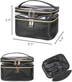 Travel Makeup Bag Makeup Organizer Bag Cosmetic Bag Makeup Bags for Women Cosmetics Cases Portable Waterproof Foldable Black
