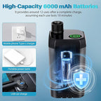 Portable Camping Shower with Heater, 6000mAh Rechargeable Portable Shower with 2000W Immersion Heater, LED Display, Heated Camping Shower for Travel, Hiking, Car, Pet