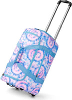 Choco Mocha Girls Suitcase with Wheels, Kids Rolling Duffle Bag Luggage for Travel 22inch, Tie Dye Blue