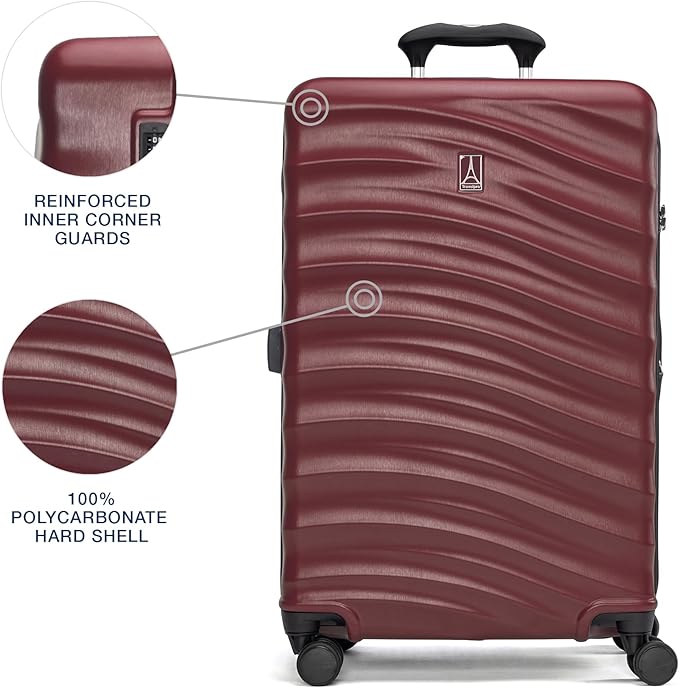 Travelpro Maxlite Air V2 Hardside Expandable Luggage, 8 Spinner Wheels, Lightweight Hard Shell, TSA lock, Cabernet, 2-Piece Set (20/25)