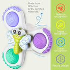 ALASOU 3PCS Pop Suction Cup Spinner Sensory Airplane Travel Toys for 1 Year Old Boy Girl Infant Toddlers|Novelty Spinning Tops 12 18 Months|1 2 Year Old Boy Birthday Gift|Baby Bath Toy Kids Ages 1-3