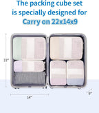 Narwey 6 Set/5 Set Compression Packing Cubes for Travel Kids Women Carry on, Packing Organizers Bag for Backpack Luggage Suitcase Duffle Bags