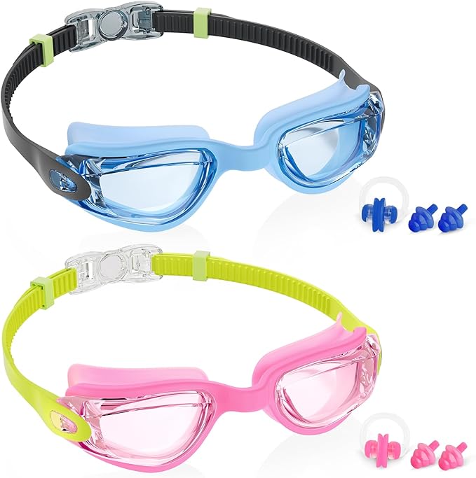 Aegend Swim Goggles for Kids Youth 3-14 Anti-Fog Anti-UV Comfort Fit Goggles for Swimming