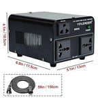 Yinleader 800W Voltage Converter Step Up 110V-120V to 220V-240V & Step Down 220V-240V to 110V-120V Power Transformer w/US Power Cord,Circuit Breaker Protection (VTUS-800)