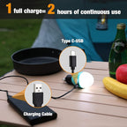 EverBrite Rechargeable Camping Light, Portable Tent Lantern,3 Lighting Modes, Hanging Tent Light Bulbs with Clip Hook for Hiking, Fishing, Backpacking, Emergency and More-Blue