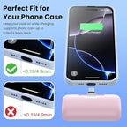 [2 Packs]Mini Portable Charger for iPhone 17, 5500mAh LCD Display USB C Power Bank,Fast Phone Charging Travel Pocket Size Battery Pack for iPhone 17/17 Pro/17 Pro Max/16/15 Series,Android(Navy+Pink)