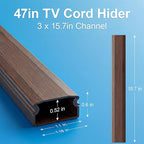 Yecaye TV Cord Hider, 42in Cord Cover, Large Cable Hider, Wire Covers for 4 Cords, Cable Raceway Wire Hider, Wire Hiders for TV on Wall, Cable Cover Cord Concealer, W1.18in H0.6in, Cherry