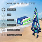 Beach Towel Microfiber 60"x30" Lightweight Quicy Dry Stripes Travel Towels Swim Pool Yoga Gym Camping for Adults Women Men Beach Essentials Accessories Vacation Gift (Stripes, 1 pcs)