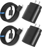 Super Fast Charger Type C, 25W USB C Wall Charger Fast Charging for Samsung Galaxy S26 Ultra/S26/S26+/S25 Ultra/S25/24 Ultra/S24/S23 Ultra/S22 Ultra with 6.6FT Long Android Type C Charger Cable 2Pack