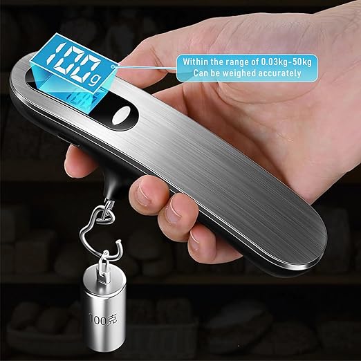 Luggage Scale, NEW 2.0 Portable Digital Suitcase Weight Scale with USB Charging, 110 Lb/50kg Luggage Scale with Hook, Travel Scale for Travel, Household and Outdoor