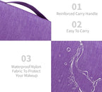 Lcsmaokin Large Capacity Toiletry Bag Travel Bag with Hanging Hook for Men and Women Waterproof Travel Cosmetic Bag Bathroom Storage Bag for Brushes Set, Full-Sized Shampoo, Toiletries, (Purple)