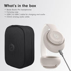 Beats Studio Pro Bluetooth Noise Cancelling Headphones with Apple 20W USB-C Power Adapter - Sandstone