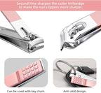 Manicure Set 8 in 1 Nail Clipper Set,RedFlow Nail Clippers,Fingernail & Toenail Clippers,Manicure Tools,Pedicure Tools,Suitable for Travel Manicure Kit,Nail Set Kit with Everything Profe (Pink)
