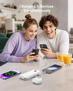 Portable Charger Built-in Cables and AC Wall Plug, 10000mAh 22.5W PD Fast Charging Power Bank, Lightweight Compact Battery Pack Travel Essentials for iPhone 17/16/15/14/13 Series,Samsung,Tablets