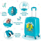 BABY JOY 2 PCS Kids Luggage, 16” Carry-on Hardshell Suitcase with Wheels & Hardside Backpack for Boys Girls, Airline-Approved Toddler Travel Luggage Set (Dinosaur)