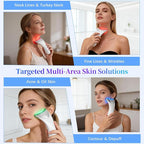 7 Color LED Neck Face Massager Red Light Care Beauty Device, Vibration & Heat Facial Sculptor Massager Tool for Anti-Wrinkle Skin Care, Ideal for Home Travel Gifts, White