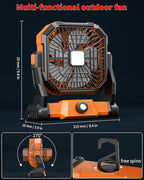 Portable Camping Fan,20000mAh Rechargeable Battery Powered Fan with LED Lantern, USB-C Battery Operated Fans,Ultra Quiet, for Outdoor Indoor Use,Travel, Tent,Beach, Picnic,Barbecue, Fishing,Home