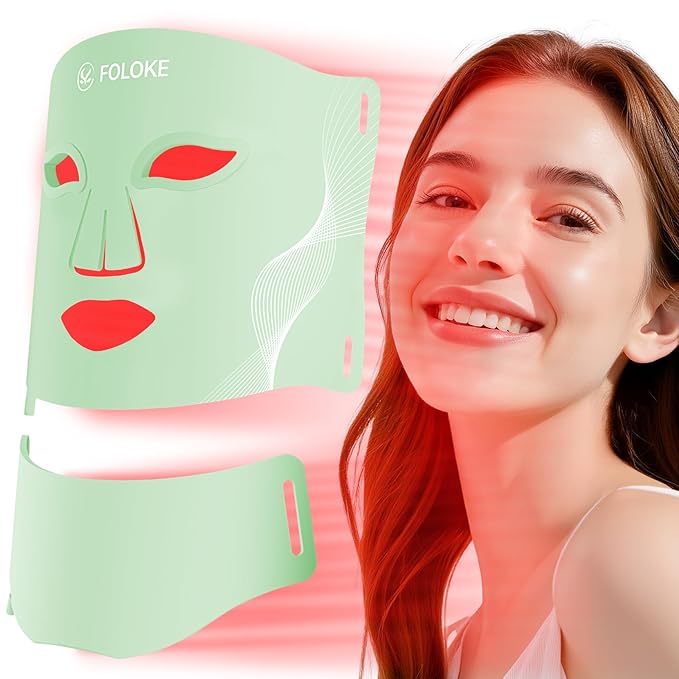 Red Light Therapy for Face, LED Light Therapy Mask Skin Care Mask & Neck, LED Red & NIR Light Therapy Wavelength for Home Use, Working Travel Yoga Sleep