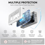 Mapambo 2000W 220V to 110V Converter for Hair Dryer, Voltage Converter US to Europe, Converter for European Travel with 2 USB-C 2 USB-A, Universal Travel Adapter with Type C G I L (Gray)