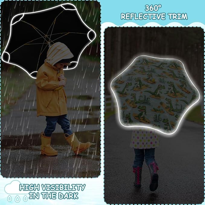 ALAZA Kids Umbrella Stick Umbrellas Cute Umbrella for Boys Girls Toddler UV/Sun Rain Windproof