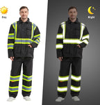 ProtectX High Visibility Waterproof Rain Gear for Men and Women, Hi Vis Reflective Safety Rain Jacket and Pant Suits Workwear