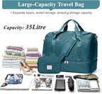 Travel Duffel Bag for Women, Carry-on Overnight Weekender Bags with Wet Pocket & Toiletry Bag, For Spirit Airlines 18x14x8 Personal Item Bag,3 Pcs Set,Small