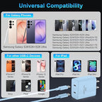iPhone 17 16 15 Charger Fast Charging, 45W Dual USB C Phone Charger Block with 10FT Long Type C Cable Cord for Apple iPhone 17/Pro/Pro Max/17 Air/16 Pro/16 Pro Max/15 Plus/15 Pro/iPad/S26 Ultra(Blue)