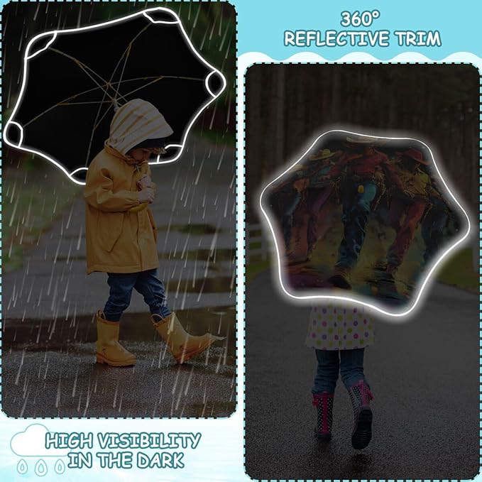 ALAZA Kids Umbrella Stick Umbrellas Cute Umbrella for Boys Girls Toddler UV/Sun Rain Windproof