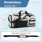 Searock 45L Gym Bag for Men, 3-In-1 Duffle Bag Backpack for Travel, Sports Duffel Bags for Gym Workout, Weekender Overnight Bag with Shoe Compartment, Wet Pocket, Gray