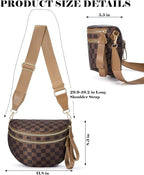Black and White Checkered Crossbody Bag Bum Bag for Women,Spacious Checkered Purse Fanny Packs Belt Bag