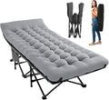 JEAREY Camping Cot for Sleeping 28" Extra Wide, Heavy-Duty 1200D Oxford Foliding Cots for Adults Portable with Mattress, Carry Bag for Guest, Travel, Hiking, Light Gray