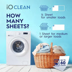 iO CLEAN Laundry Detergent Sheets Unscented, 30 Count – Hypoallergenic Laundry Soap Sheets for Sensitive Skin – Travel Friendly Washing Detergent Sheets for HE & Standard Washers