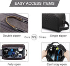 BAGSMART Toiletry Bag for Men, Canvas Travel Toiletry Organizer Dopp Kit Water-resistant Shaving Bag for Toiletries Accessories,Grey-Large